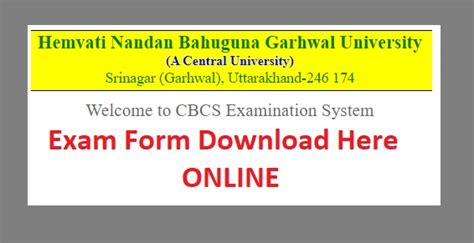 hnb examination form|online hnbgu ac in.